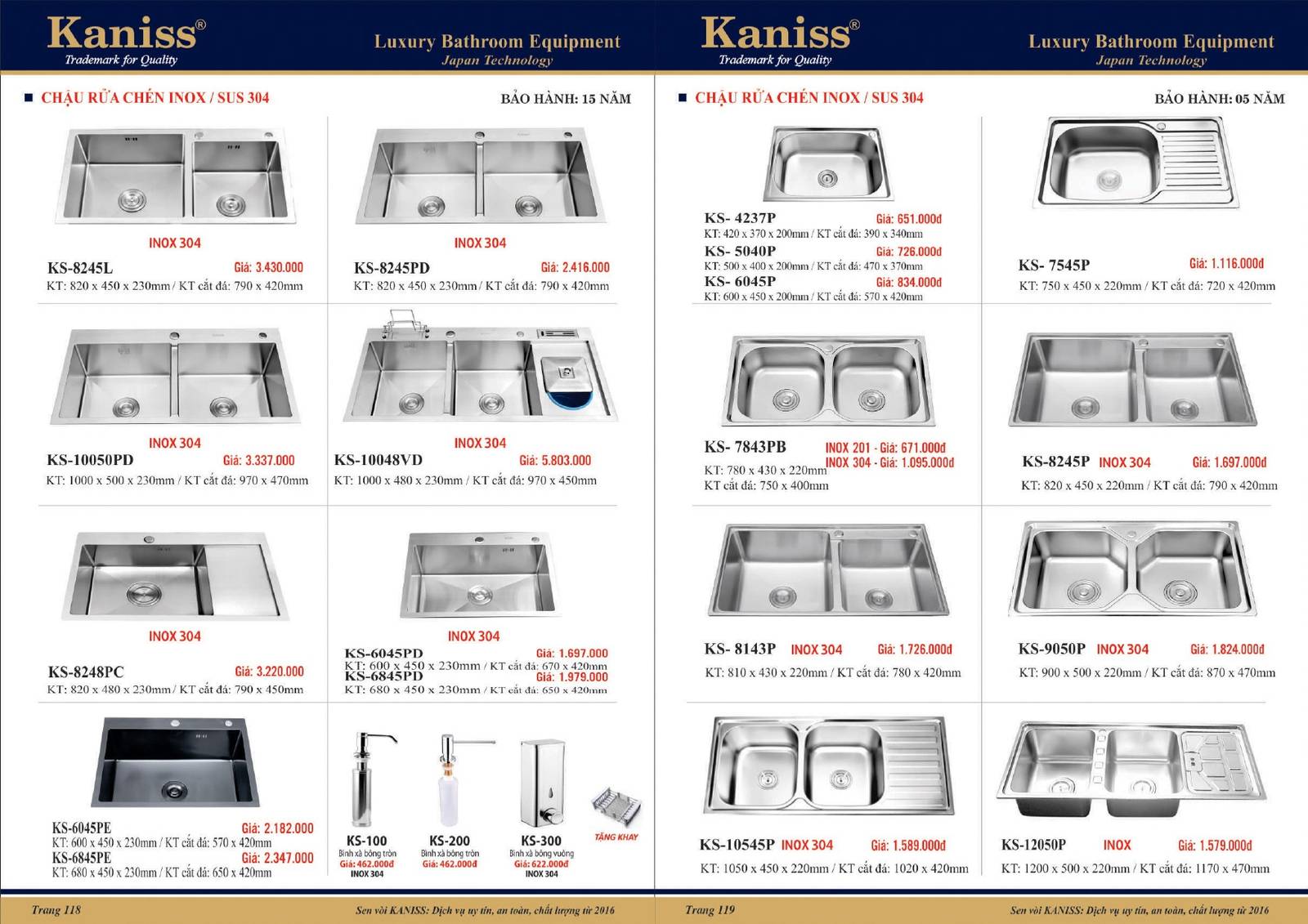 Bảng giá và Catalogue Thiết bị vệ sinh KANISS mới nhất 2025 /Page 60